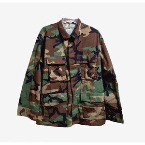 US Army Jacket Mens M  Camo Green Brown Woodland Military